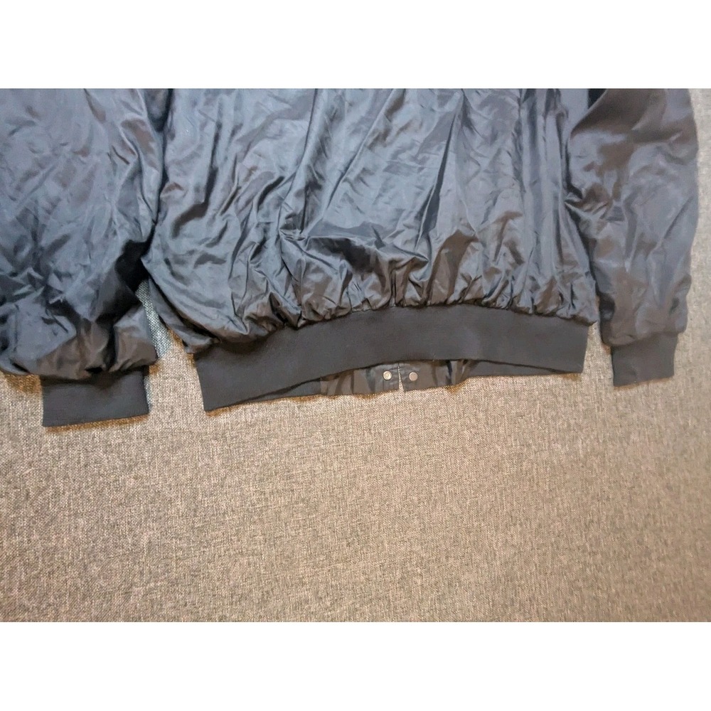 Vintage Hartwell Windbreaker Jacket Men's 2XL Black Long Sleeve Varsity Style - Picture 7 of 10